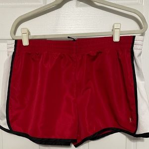 Red athletic shorts